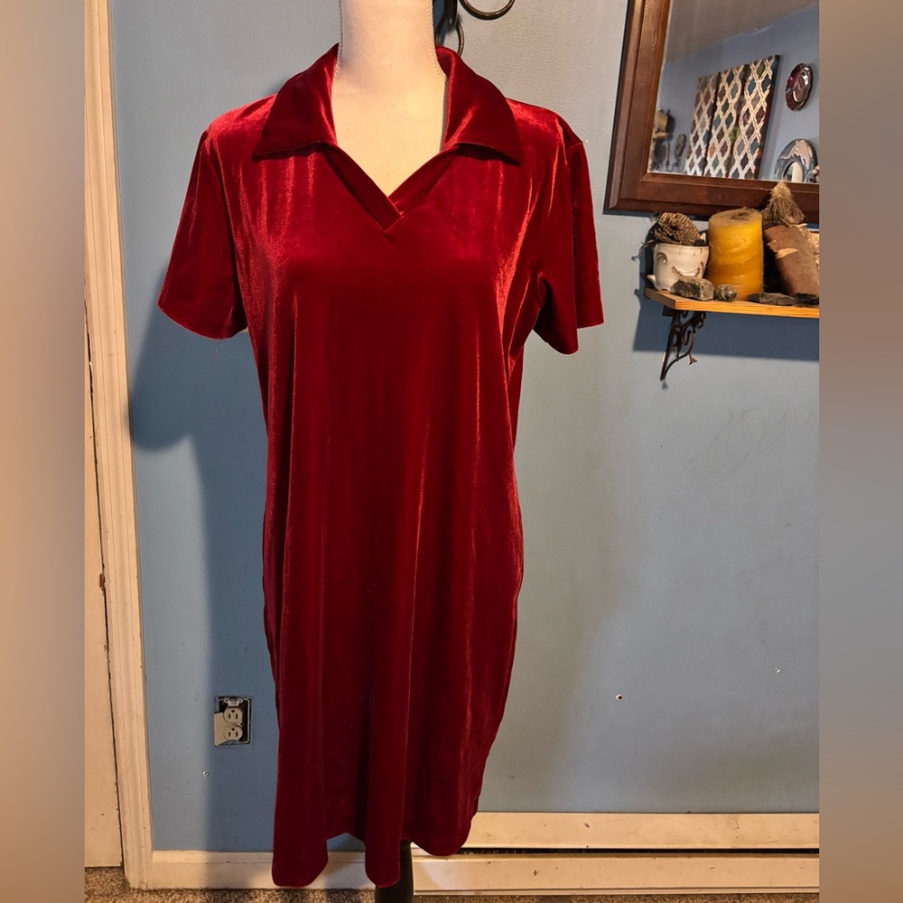 Vintage, New York & Company, Red Velour, Dress